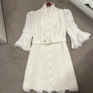 Zimmermann lace detail 3:4 sleeve dress